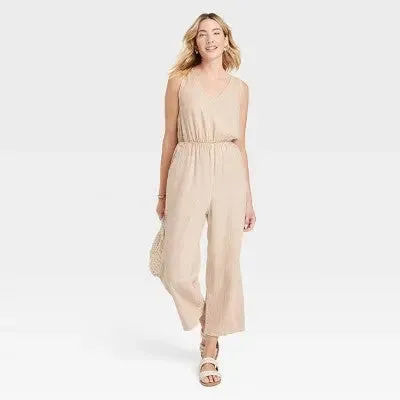 Universal Thread Women's Sleeveless Jumpsuit Casual Relaxed Wide Leg