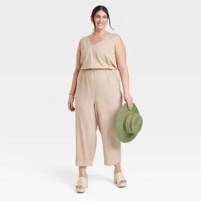 Universal Thread Women's Sleeveless Jumpsuit Casual Relaxed Wide Leg