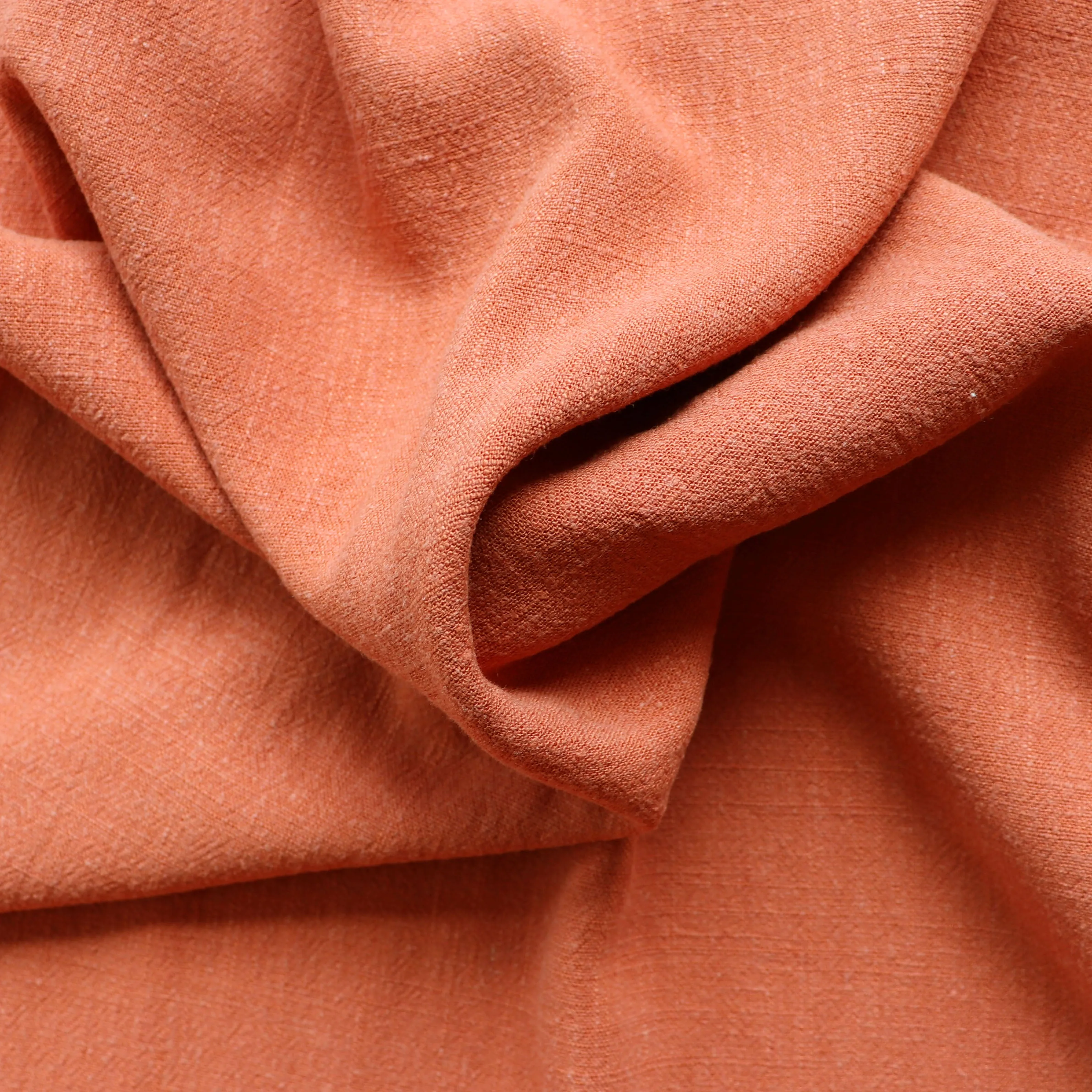 Viscose Linen Slub - Burnt Orange