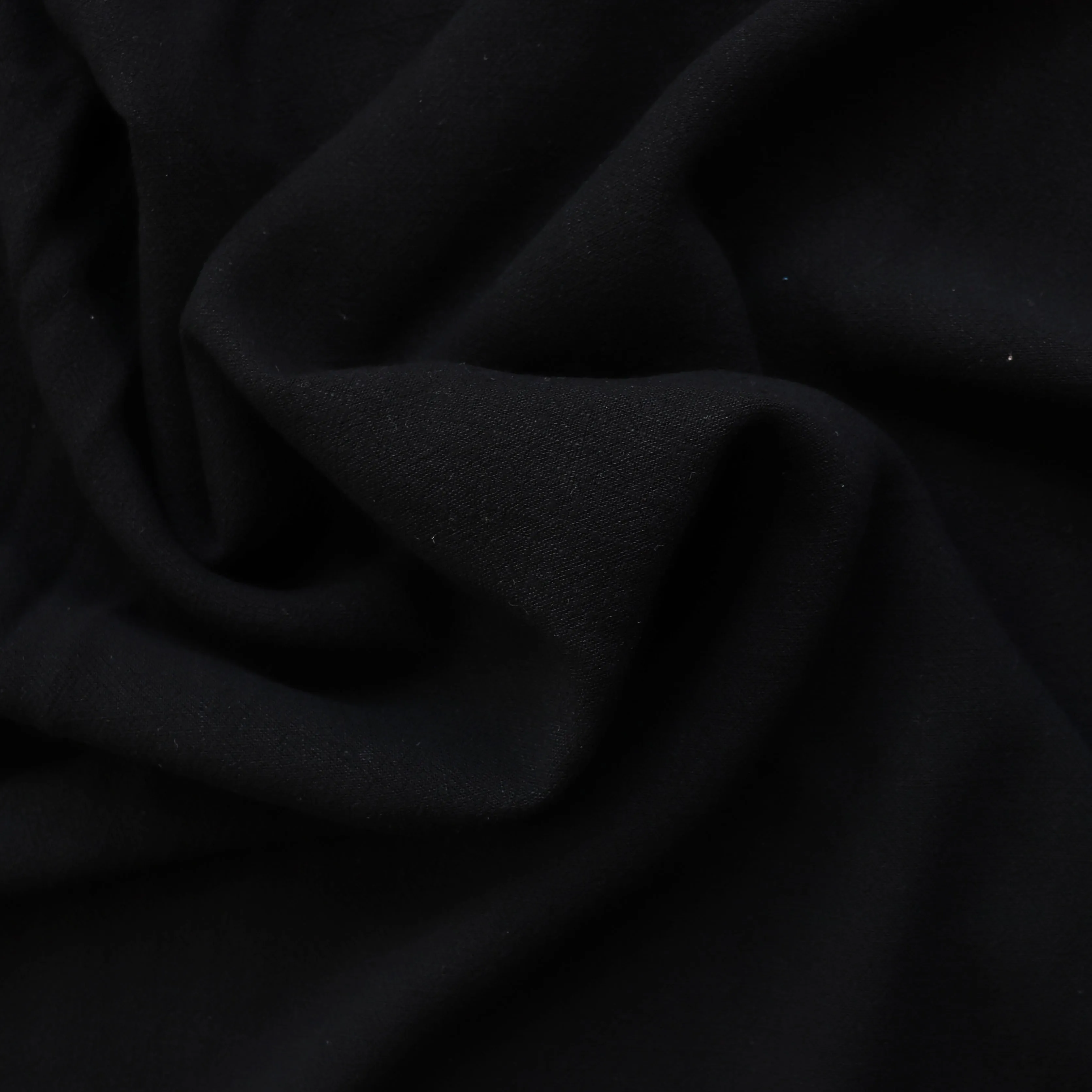 Viscose Linen Slub - Dark Charcoal Black