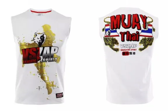 Vszap Bangkok Spirit VTT011 Muay Thai Boxing Vest Tank Top S-4XL White