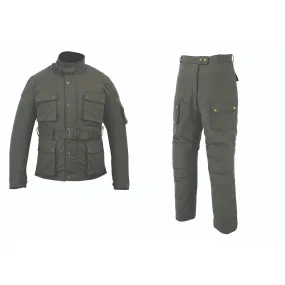 Warrior Gears Waxed Cotton Motorcycle Suit | 2 PC -Military Green