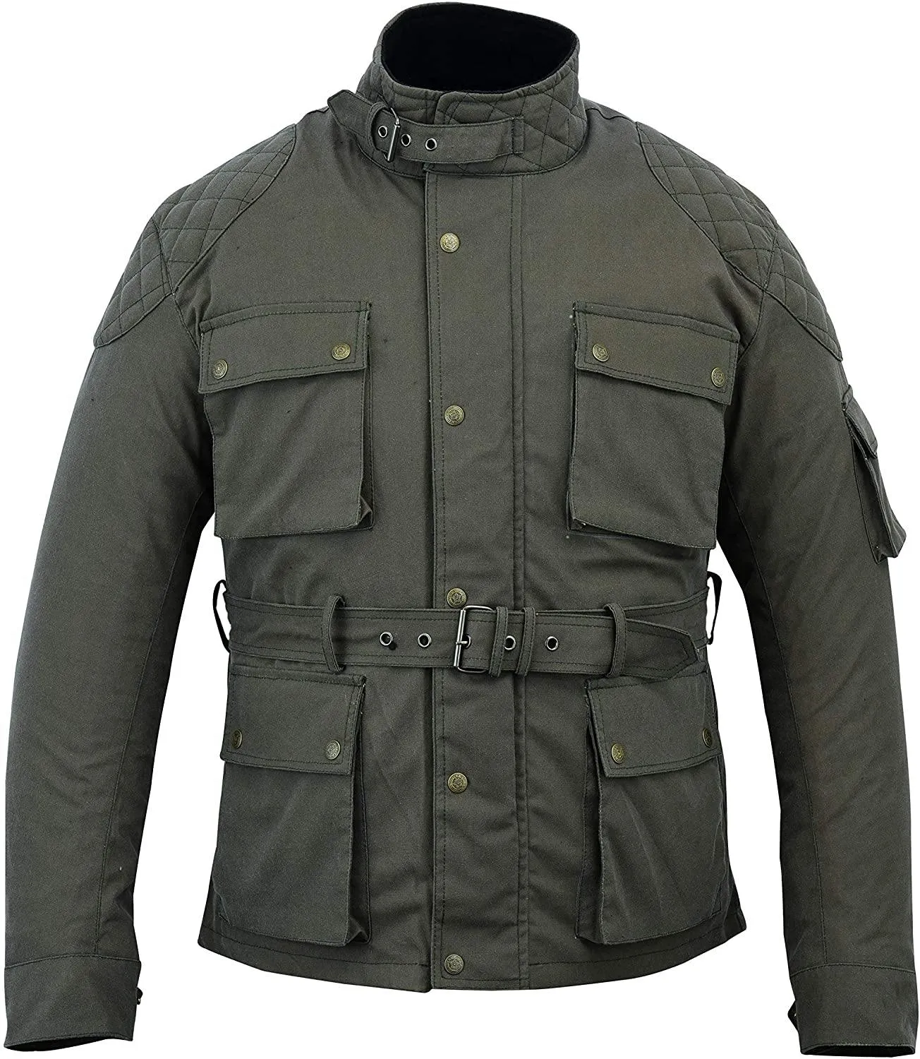 Warrior Gears Waxed Cotton Motorcycle Suit | 2 PC -Military Green