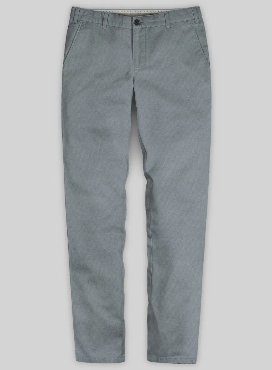 Washed Slate Blue Stretch Chino Pants