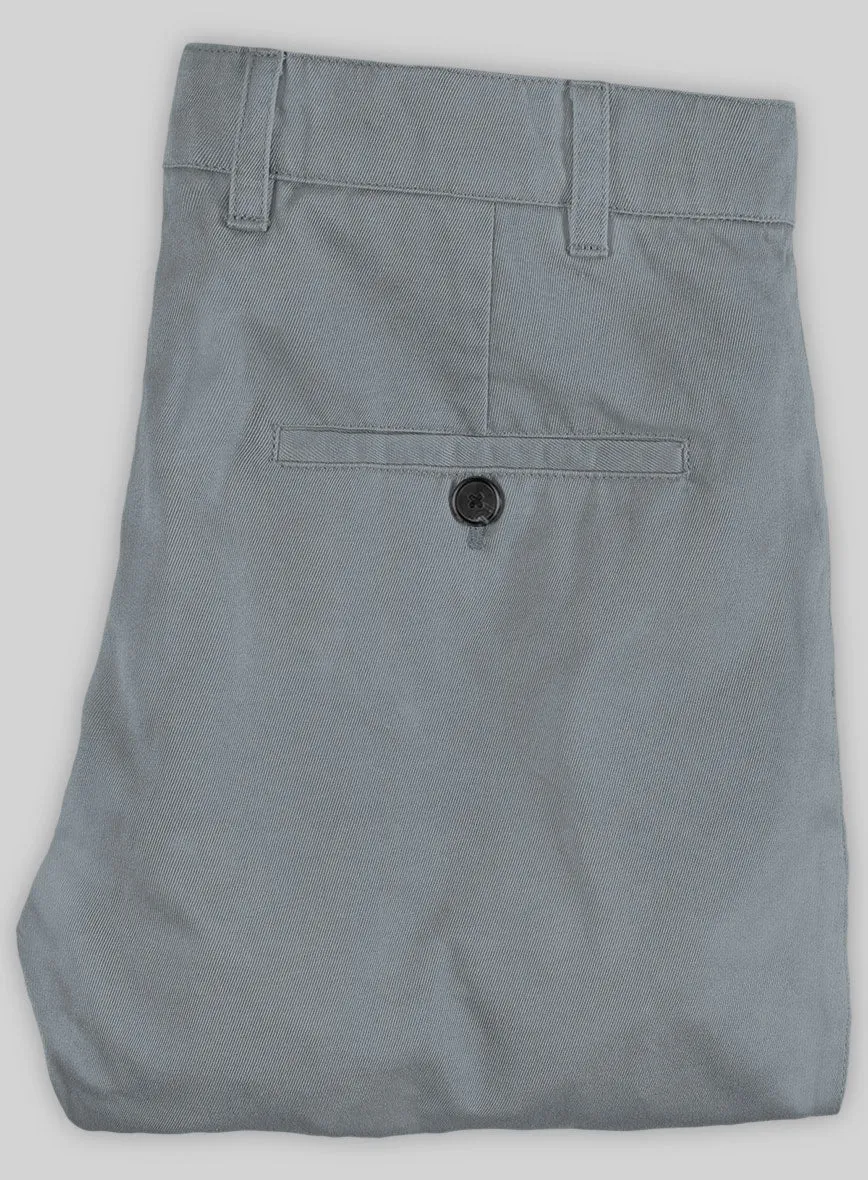 Washed Slate Blue Stretch Chino Pants