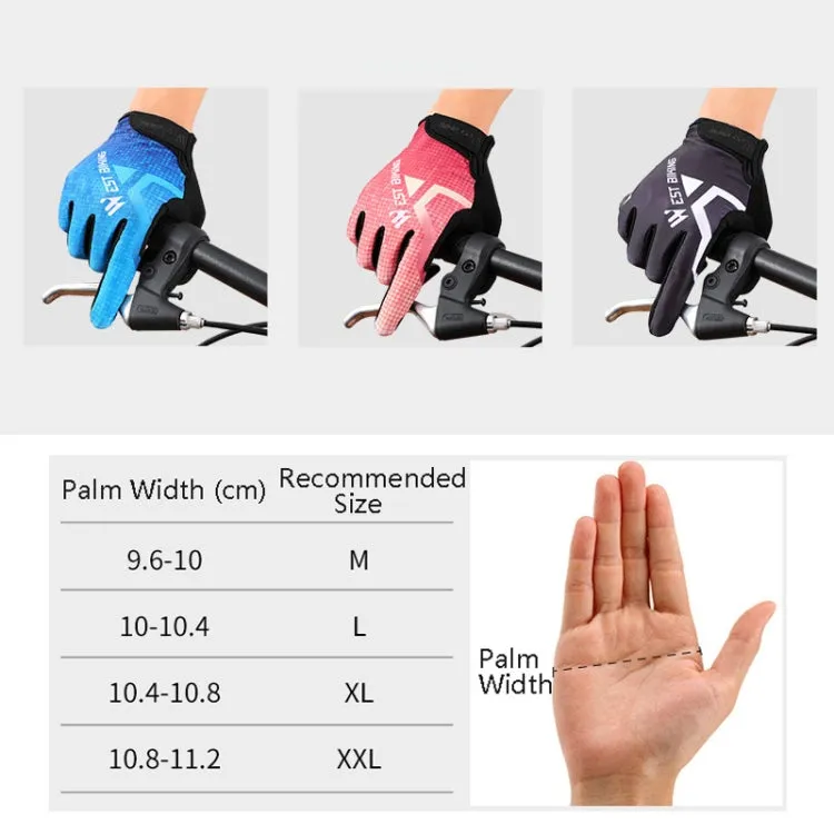 WEST BIKING YP0211216 Riding Gloves Bike Shock Absorption Touch Screen Full Finger Glove, Size: L(Black)