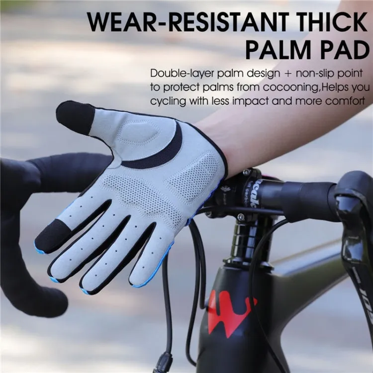 WEST BIKING YP0211216 Riding Gloves Bike Shock Absorption Touch Screen Full Finger Glove, Size: L(Black)