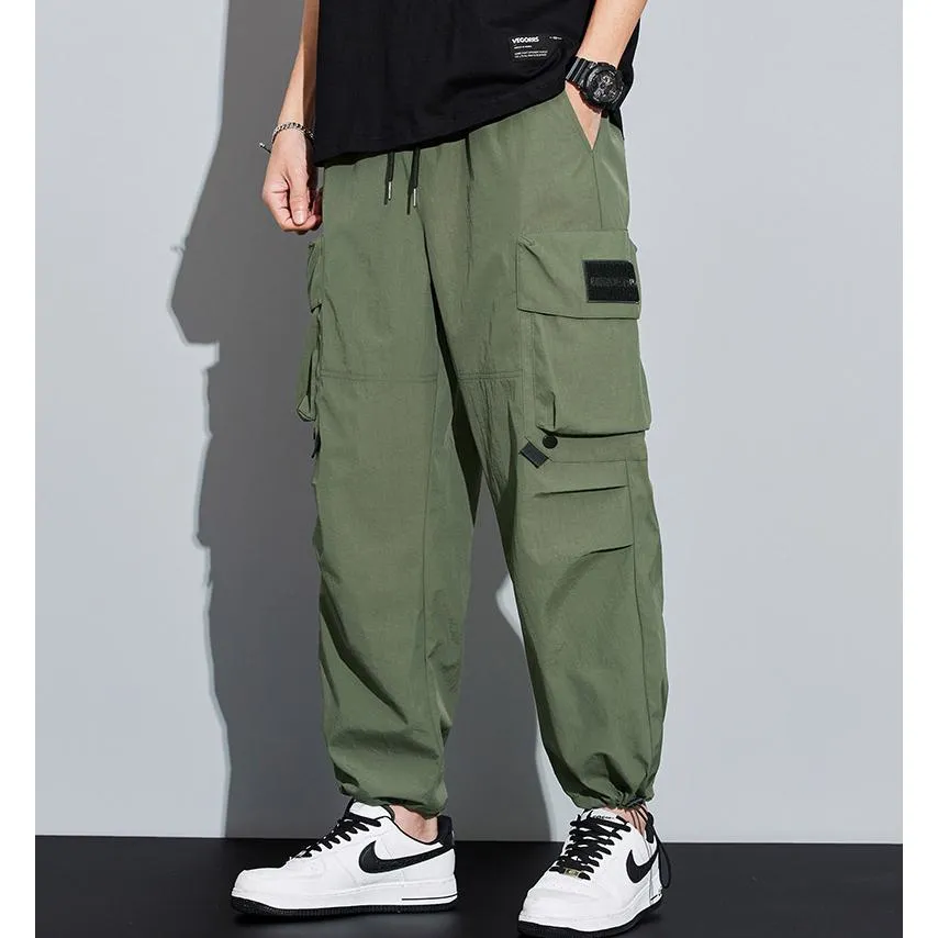 Wide Leg Elasticity Straight Leg Trendy Pocket Waterproof Versatile Cargo Pants