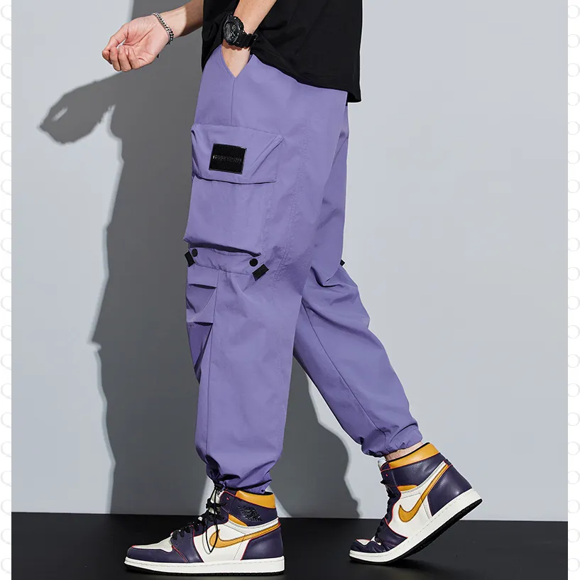 Wide Leg Elasticity Straight Leg Trendy Pocket Waterproof Versatile Cargo Pants