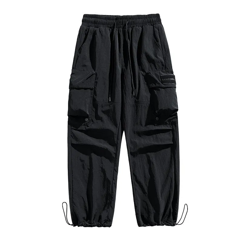 Wide Leg Elasticity Straight Leg Trendy Pocket Waterproof Versatile Cargo Pants