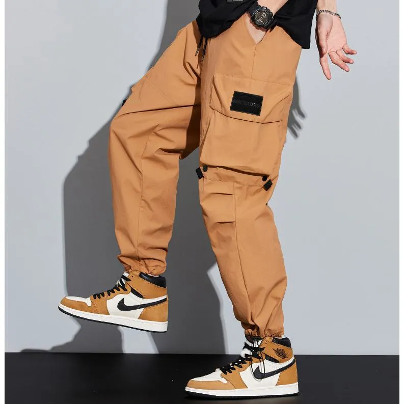 Wide Leg Elasticity Straight Leg Trendy Pocket Waterproof Versatile Cargo Pants