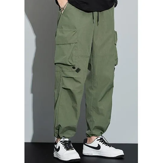 Wide Leg Elasticity Straight Leg Trendy Pocket Waterproof Versatile Cargo Pants