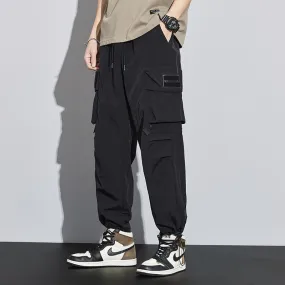 Wide Leg Elasticity Straight Leg Trendy Pocket Waterproof Versatile Cargo Pants