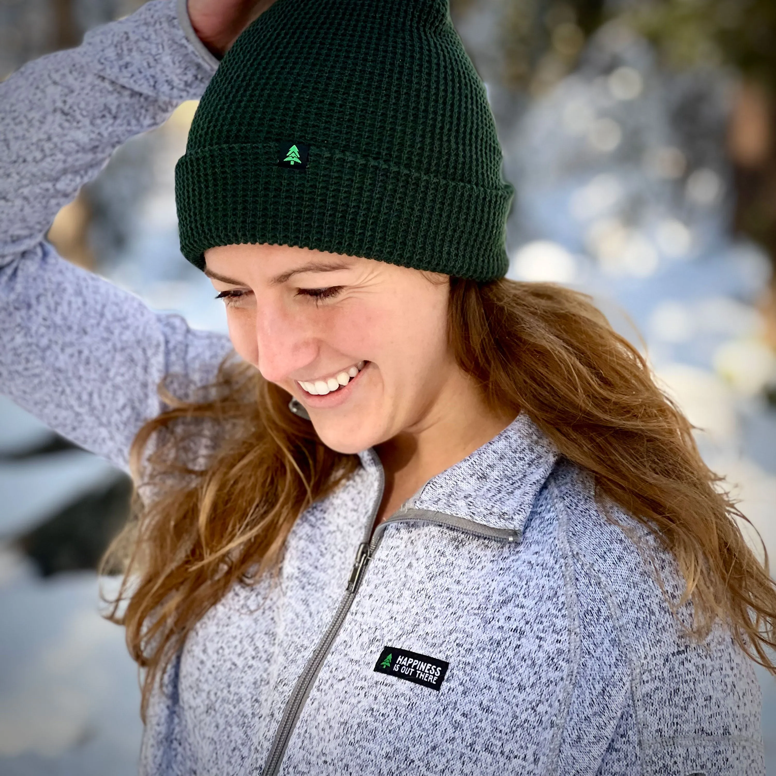 Women's Alpine Knit Full Zip Jacket w / Happiness Is Out There Label