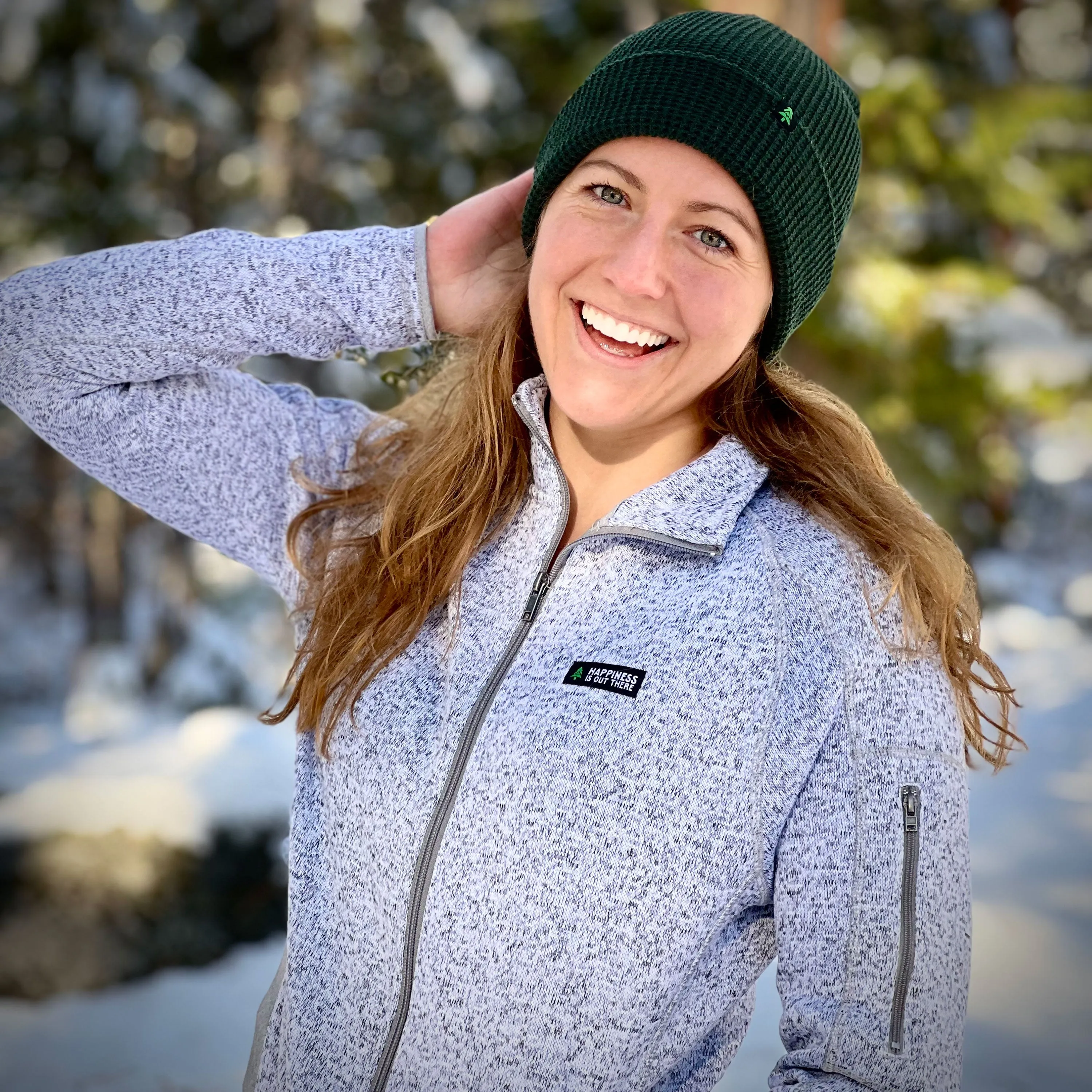 Women's Alpine Knit Full Zip Jacket w / Happiness Is Out There Label