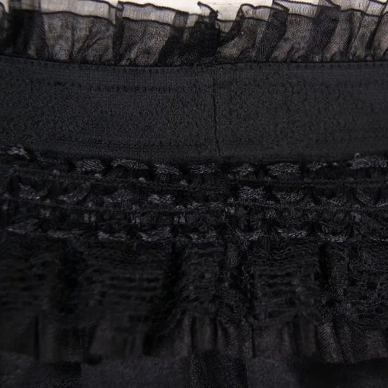 Women's Asymmetric Lace and Net Goth Skirt