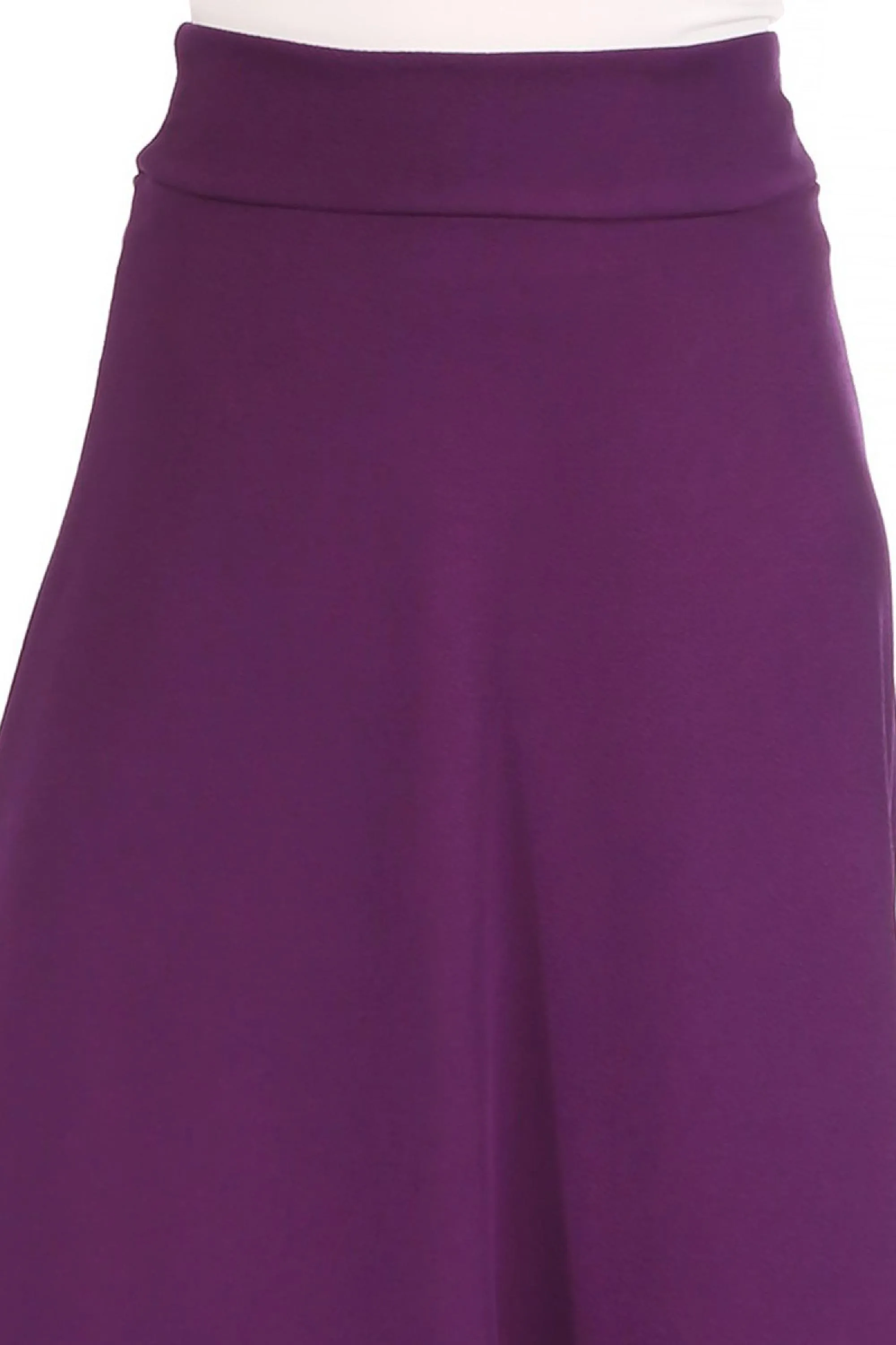 Women's Casual Solid Flare A-line Long Skirt