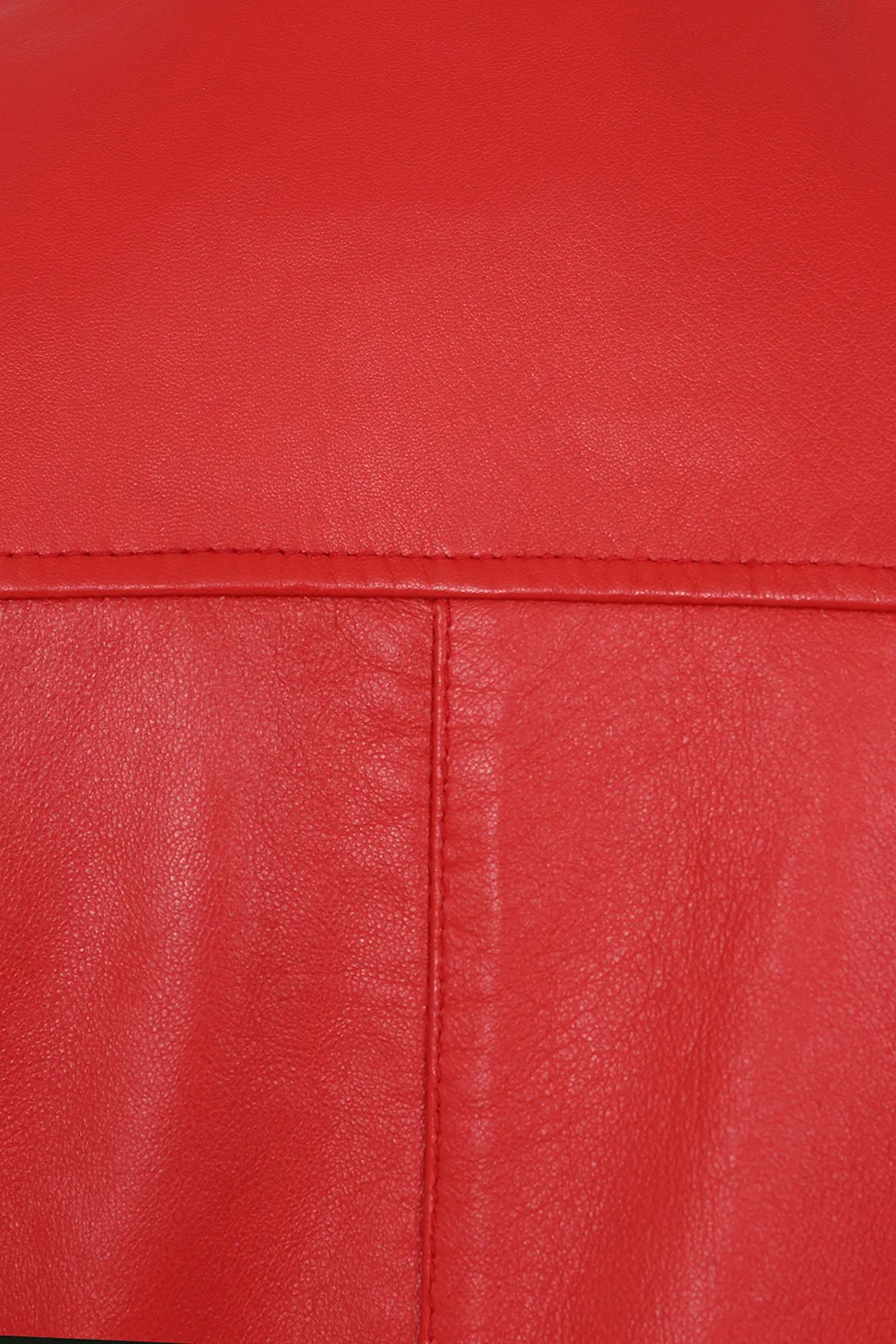 Women's Leather Jacket Red - AMY