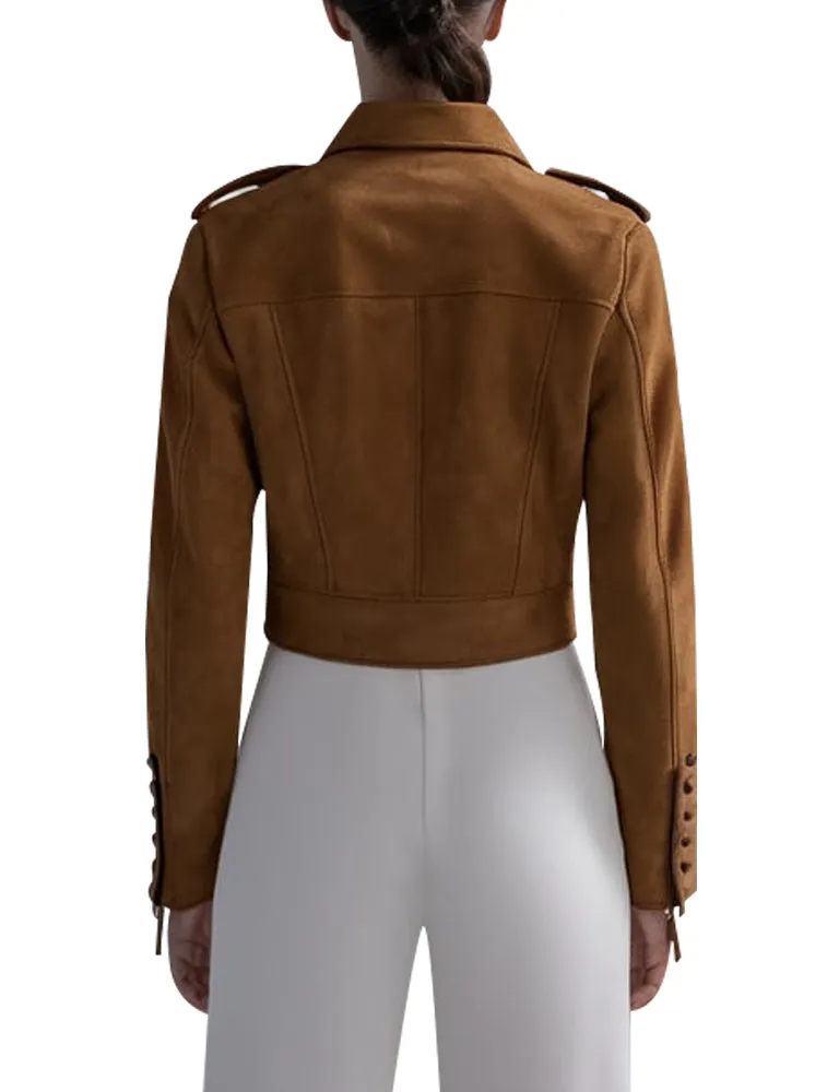 Women's Tan Suede Cropped Jacket