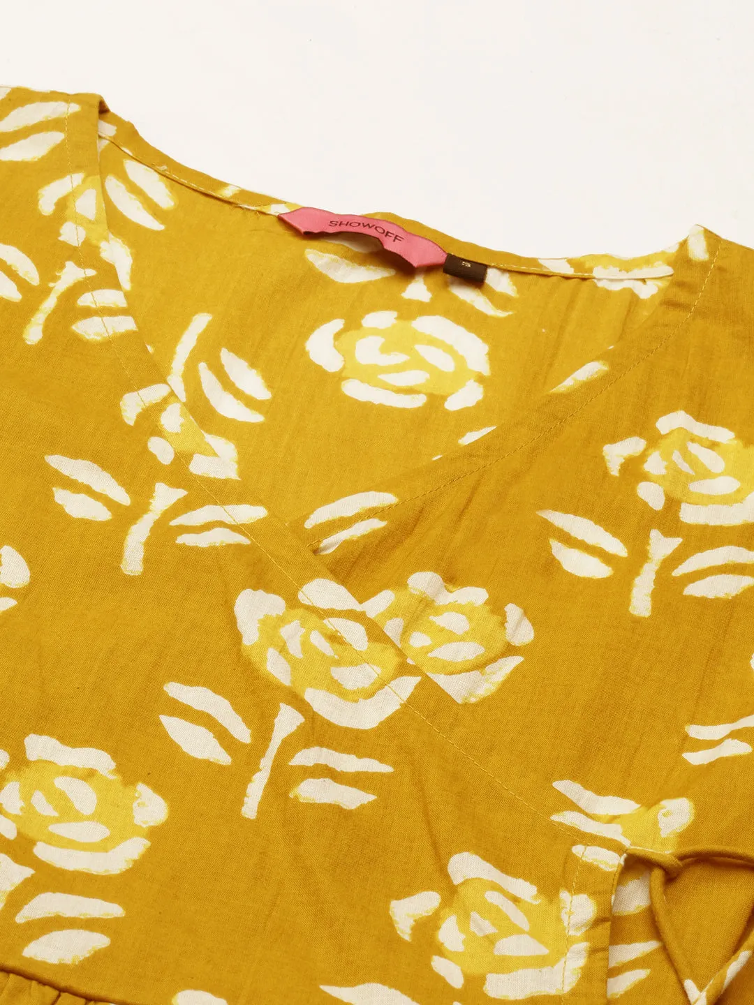 Women's Yellow Printed A-Line Kurta