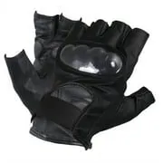 Xelement XG1475 Men's Black Knuckle Protected Leather Fingerless