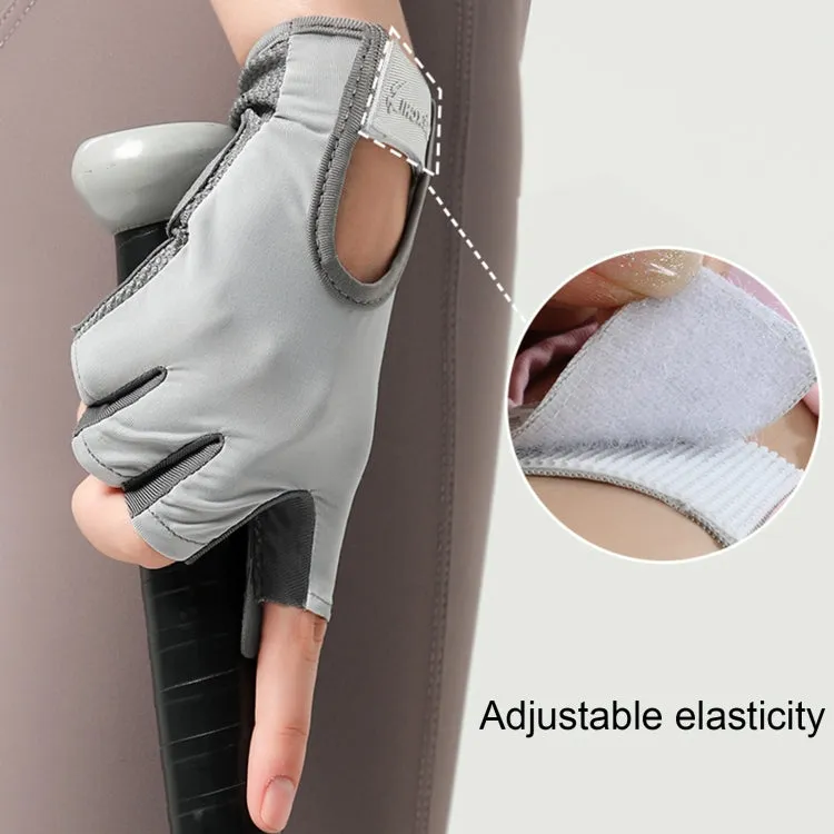 Yoga Sports Gloves Non-slip Shock-absorbing Half-finger Anti-cocoon Gloves, Size: S(Sakura Pink)