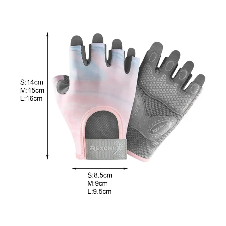 Yoga Sports Gloves Non-slip Shock-absorbing Half-finger Anti-cocoon Gloves, Size: S(Sakura Pink)